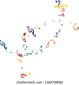 Musical Signs. Modern Background with Notes. Vector Element for Musical Poster, Banner, Advertising, Card. Minimalistic Simple Background