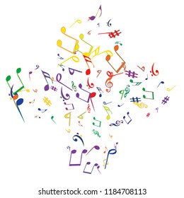 Musical Signs. Modern Background with Notes. Vector Element for Musical Poster, Banner, Advertising, Card. Minimalistic Simple Background