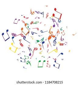 Musical Signs. Modern Background with Notes. Vector Element for Musical Poster, Banner, Advertising, Card. Minimalistic Simple Background