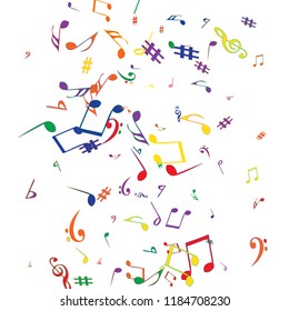 Musical Signs. Modern Background with Notes. Vector Element for Musical Poster, Banner, Advertising, Card. Minimalistic Simple Background