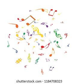 Musical Signs. Modern Background with Notes. Vector Element for Musical Poster, Banner, Advertising, Card. Minimalistic Simple Background