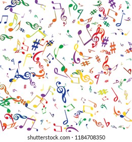 Musical Signs. Modern Background with Notes. Vector Element for Musical Poster, Banner, Advertising, Card. Minimalistic Simple Background