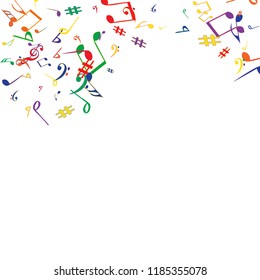 Musical Signs. Modern Background with Notes. Vector Element for Musical Poster, Banner, Advertising, Card. Minimalistic Simple Background