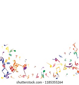Musical Signs. Modern Background with Notes. Vector Element for Musical Poster, Banner, Advertising, Card. Minimalistic Simple Background