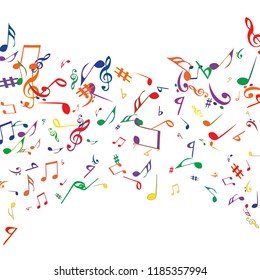 Musical Signs. Modern Background with Notes. Vector Element for Musical Poster, Banner, Advertising, Card. Minimalistic Simple Background