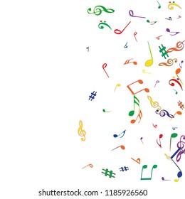 Musical Signs. Modern Background with Notes. Vector Element for Musical Poster, Banner, Advertising, Card. Minimalistic Simple Background