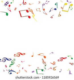 Musical Signs. Modern Background with Notes. Vector Element for Musical Poster, Banner, Advertising, Card. Minimalistic Simple Background