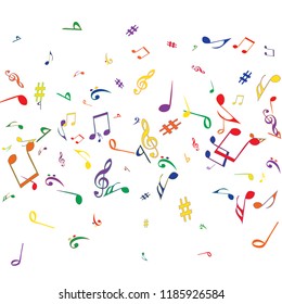 Musical Signs. Modern Background with Notes. Vector Element for Musical Poster, Banner, Advertising, Card. Minimalistic Simple Background