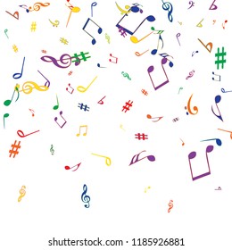 Musical Signs. Modern Background with Notes. Vector Element for Musical Poster, Banner, Advertising, Card. Minimalistic Simple Background