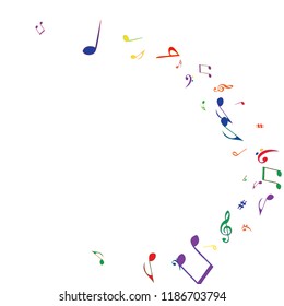 Musical Signs. Modern Background with Notes. Vector Element for Musical Poster, Banner, Advertising, Card. Minimalistic Simple Background