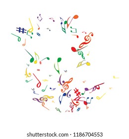 Musical Signs. Modern Background with Notes. Vector Element for Musical Poster, Banner, Advertising, Card. Minimalistic Simple Background