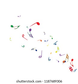 Musical Signs. Modern Background with Notes. Vector Element for Musical Poster, Banner, Advertising, Card. Minimalistic Simple Background