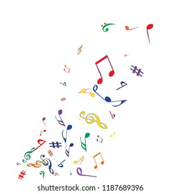 Musical Signs. Modern Background with Notes. Vector Element for Musical Poster, Banner, Advertising, Card. Minimalistic Simple Background