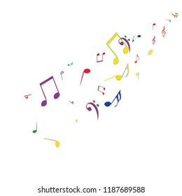 Musical Signs. Modern Background with Notes. Vector Element for Musical Poster, Banner, Advertising, Card. Minimalistic Simple Background