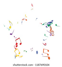 Musical Signs. Modern Background with Notes. Vector Element for Musical Poster, Banner, Advertising, Card. Minimalistic Simple Background