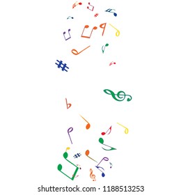 Musical Signs. Modern Background with Notes. Vector Element for Musical Poster, Banner, Advertising, Card. Minimalistic Simple Background