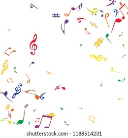 Musical Signs. Modern Background with Notes. Vector Element for Musical Poster, Banner, Advertising, Card. Minimalistic Simple Background