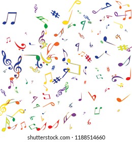 Musical Signs. Modern Background with Notes. Vector Element for Musical Poster, Banner, Advertising, Card. Minimalistic Simple Background