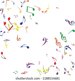 Musical Signs. Modern Background with Notes. Vector Element for Musical Poster, Banner, Advertising, Card. Minimalistic Simple Background