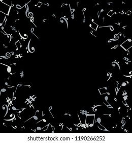 Musical Signs. Modern Background with Notes. Vector Element for Musical Poster, Banner, Advertising, Card. Minimalistic Simple Background.
