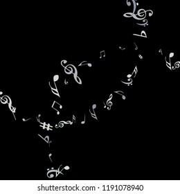 Musical Signs. Modern Background with Notes. Vector Element for Musical Poster, Banner, Advertising, Card. Minimalistic Simple Background.
