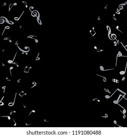 Musical Signs. Modern Background with Notes. Vector Element for Musical Poster, Banner, Advertising, Card. Minimalistic Simple Background.
