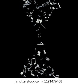 Musical Signs. Modern Background with Notes. Vector Element for Musical Poster, Banner, Advertising, Card. Minimalistic Simple Background.

