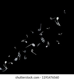 Musical Signs. Modern Background with Notes. Vector Element for Musical Poster, Banner, Advertising, Card. Minimalistic Simple Background.
