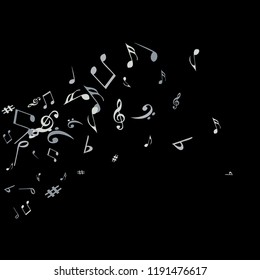 Musical Signs. Modern Background with Notes. Vector Element for Musical Poster, Banner, Advertising, Card. Minimalistic Simple Background.
