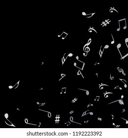 Musical Signs. Modern Background with Notes. Vector Element for Musical Poster, Banner, Advertising, Card. Minimalistic Simple Background.
