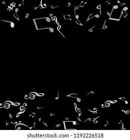 Musical Signs. Modern Background with Notes. Vector Element for Musical Poster, Banner, Advertising, Card. Minimalistic Simple Background.
