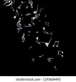 Musical Signs. Modern Background with Notes. Vector Element for Musical Poster, Banner, Advertising, Card. Minimalistic Simple Background.
