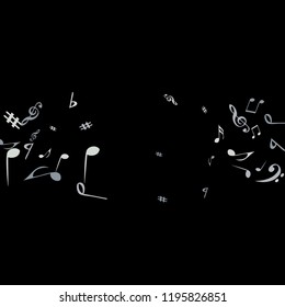 Musical Signs. Modern Background with Notes. Vector Element for Musical Poster, Banner, Advertising, Card. Minimalistic Simple Background.
