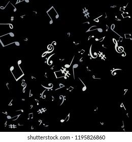 Musical Signs. Modern Background with Notes. Vector Element for Musical Poster, Banner, Advertising, Card. Minimalistic Simple Background.

