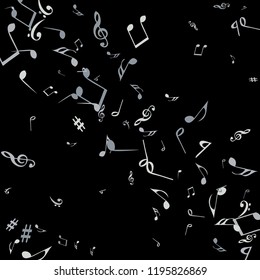 Musical Signs. Modern Background with Notes. Vector Element for Musical Poster, Banner, Advertising, Card. Minimalistic Simple Background.
