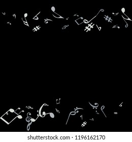 Musical Signs. Modern Background with Notes. Vector Element for Musical Poster, Banner, Advertising, Card. Minimalistic Simple Background.
