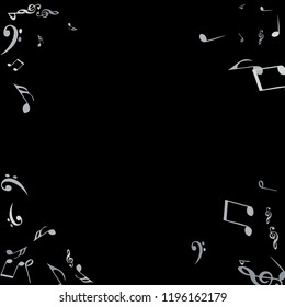 Musical Signs. Modern Background with Notes. Vector Element for Musical Poster, Banner, Advertising, Card. Minimalistic Simple Background.
