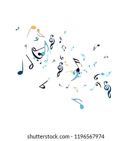Musical Signs. Modern Background with Notes. Vector Element for Musical Poster, Banner, Advertising, Card. Minimalistic Simple Background.
