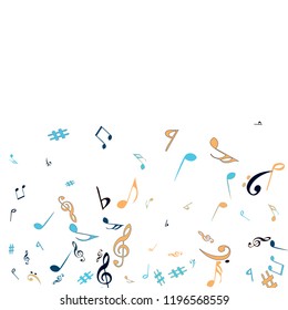 Musical Signs. Modern Background with Notes. Vector Element for Musical Poster, Banner, Advertising, Card. Minimalistic Simple Background.
