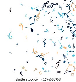 Musical Signs. Modern Background with Notes. Vector Element for Musical Poster, Banner, Advertising, Card. Minimalistic Simple Background.
