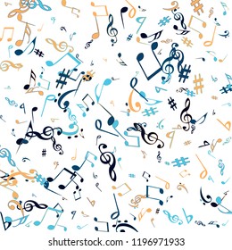 Musical Signs. Modern Background with Notes. Vector Element for Musical Poster, Banner, Advertising, Card. Minimalistic Simple Background.
