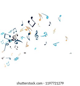 Musical Signs. Modern Background with Notes. Vector Element for Musical Poster, Banner, Advertising, Card. Minimalistic Simple Background.
