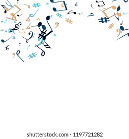 Musical Signs. Modern Background with Notes. Vector Element for Musical Poster, Banner, Advertising, Card. Minimalistic Simple Background.
