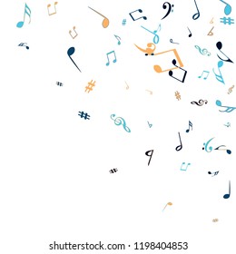 Musical Signs. Modern Background with Notes. Vector Element for Musical Poster, Banner, Advertising, Card. Minimalistic Simple Background.
