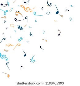 Musical Signs. Modern Background with Notes. Vector Element for Musical Poster, Banner, Advertising, Card. Minimalistic Simple Background.
