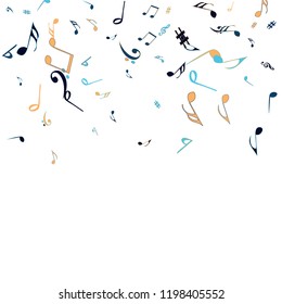 Musical Signs. Modern Background with Notes. Vector Element for Musical Poster, Banner, Advertising, Card. Minimalistic Simple Background.
