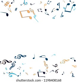 Musical Signs. Modern Background with Notes. Vector Element for Musical Poster, Banner, Advertising, Card. Minimalistic Simple Background.
