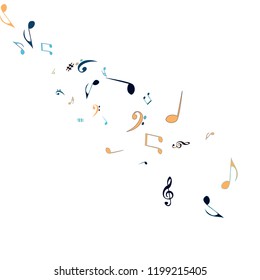 Musical Signs. Modern Background with Notes. Vector Element for Musical Poster, Banner, Advertising, Card. Minimalistic Simple Background.
