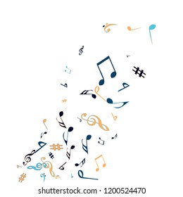 Musical Signs. Modern Background with Notes. Vector Element for Musical Poster, Banner, Advertising, Card. Minimalistic Simple Background.
