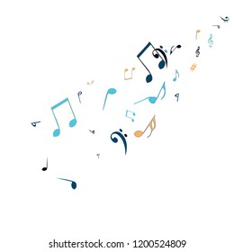 Musical Signs. Modern Background with Notes. Vector Element for Musical Poster, Banner, Advertising, Card. Minimalistic Simple Background.
